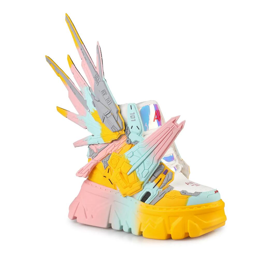 Anthony Wang Y2K Chunky Platform Pastel Sneakers Kawaii Gundam Wings Shoes Sz 7